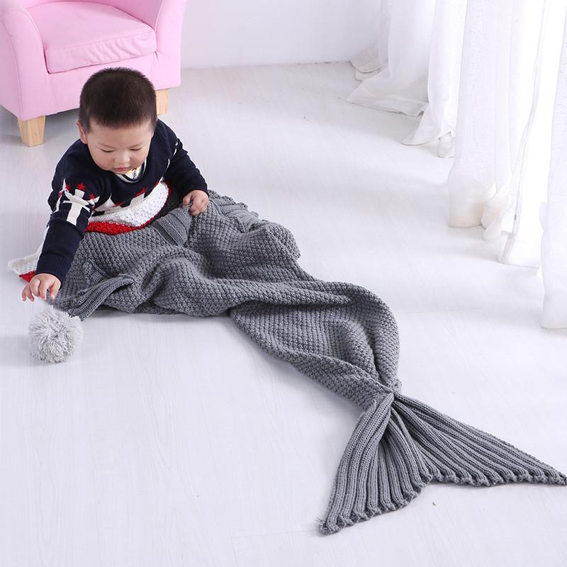 Kids Shark Blanket With Acrylic Material For Childrens Bedroom Use