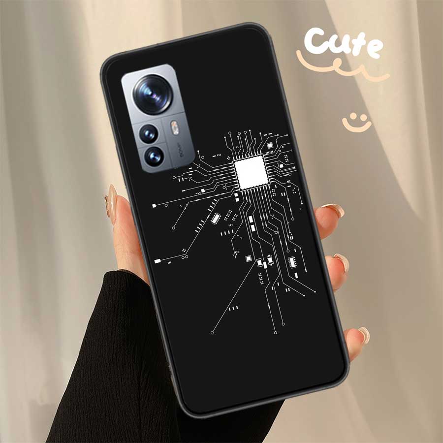 The Transmission line Diagram of The Chip Phone Case For Xiaomi Poco X7 X6 X5 X4 X3 GT NFC M4 M5 Pro 5G M3 Mi F6 F5 F4 F3 F2 F1