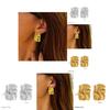 Geometrické nepravidelné texturované náušnice z titanové oceli 18k pro stylové dojíždějící