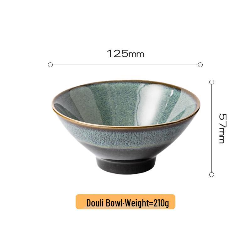 Abay Retro Kiln-Glazed Ceramic Douli Rice Bowl