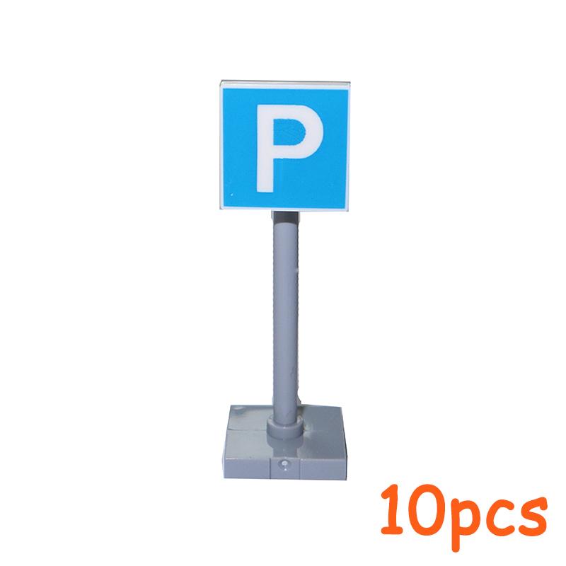Non-Toxic Moc City Traffic Road Signs Signal Light Building Block Bike Bicycle Scooter Motorcycle Vehicle Scene Construction Accessories