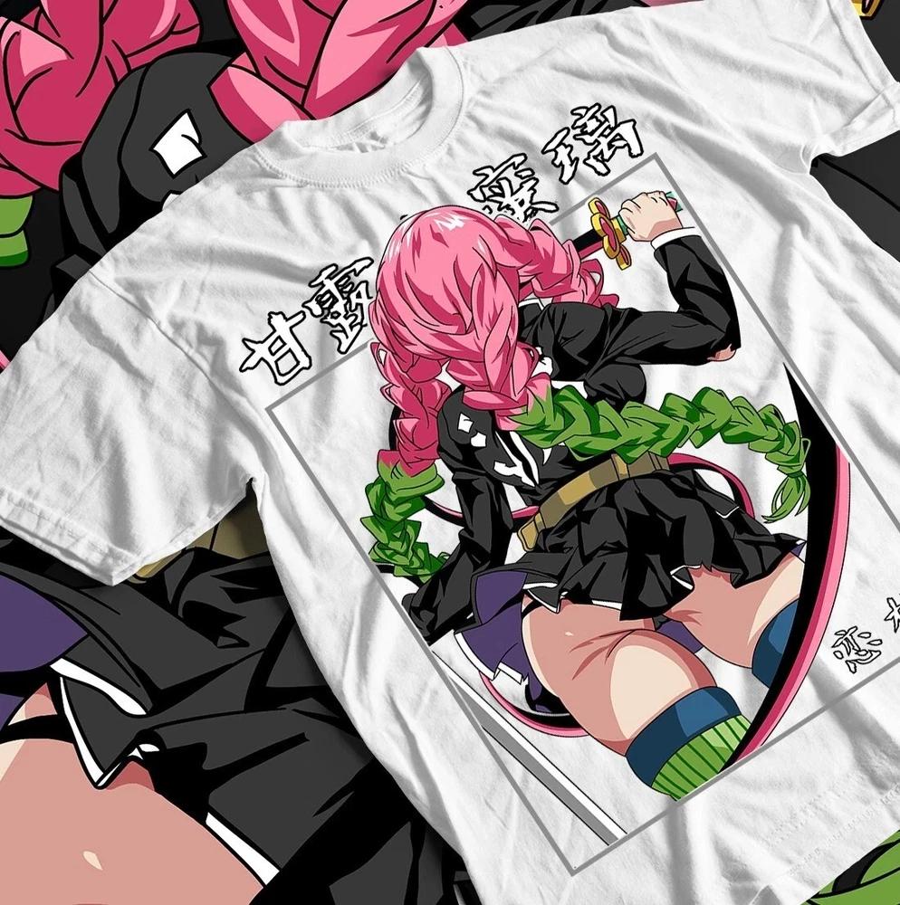 Mitsuri Kanroji Demon Slayer Anime White T Shirt Unisex Style S