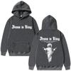Jesus Is King Print Men Hoodie Religious Outdoor Street Gothic Harajuku Casual Fashion Long-sleeve Autumn Top