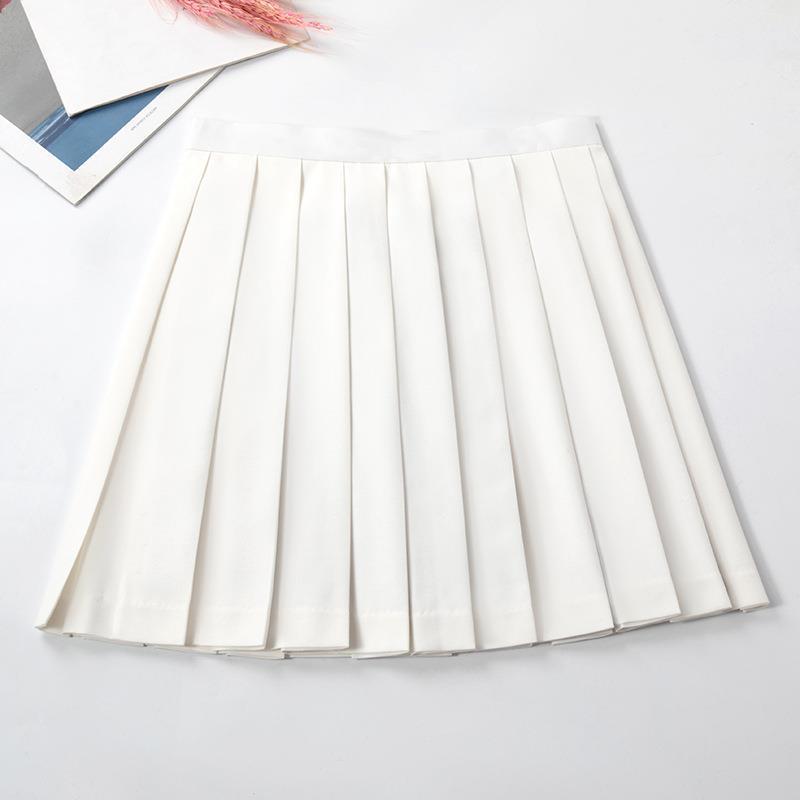 Original Japanese School Style A-Line Pleated Midi Skirt for Women
