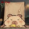 Capybara 2D Flat Pattern Flannel Blanket High Quality All Seasons Warmth and Comfort Perfect for Christmas Gifts.MMT0918357