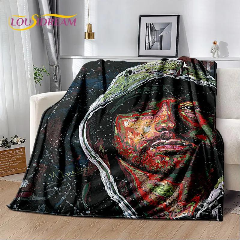 Hip Hop Art Rapper Legend Star Soft Plush Blanket,Flannel Blanket Throw Blanket for Living Room Bedroom Bed Sofa Picnic Cover 3D