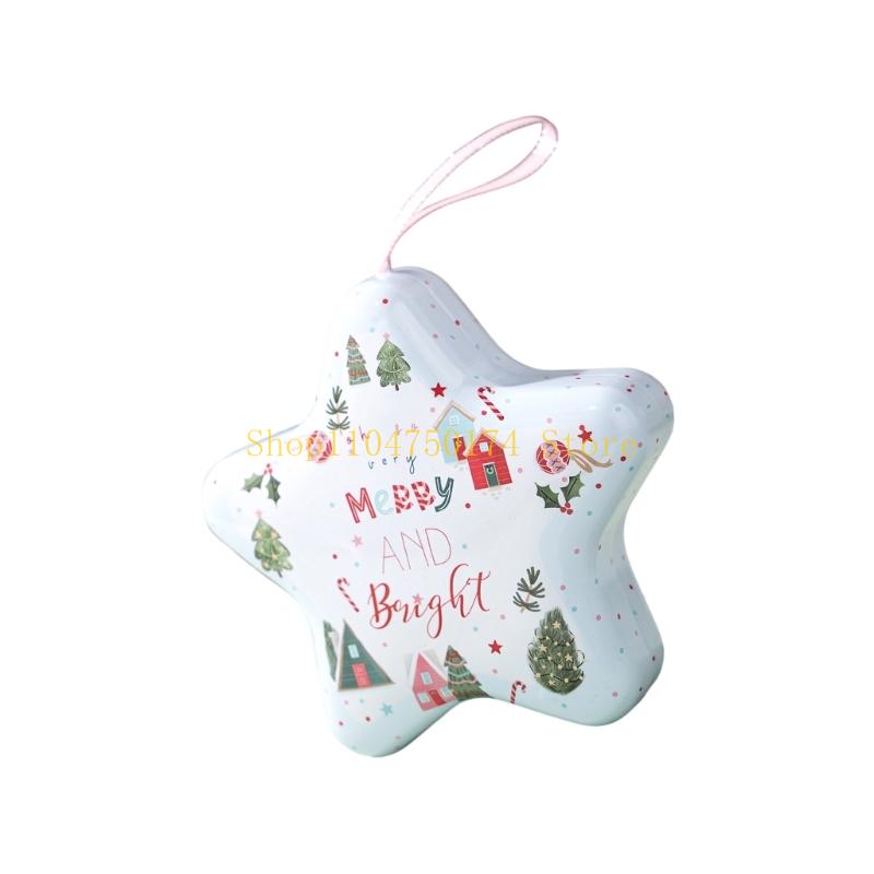 Festival Christmas Tin Storage Box With Solid Lanyard For Holiday Decorations Gift Packaging Organizing Small Items top sale