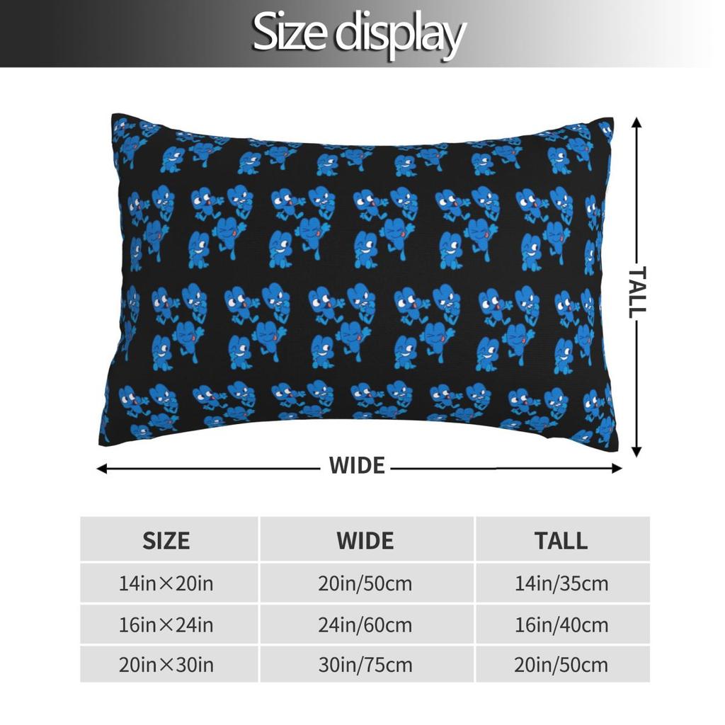BFDI Four BFB Rectangle Pillowcase Cushion Cover Decorative Bedroom Bed Home Comfort Throw Pillow