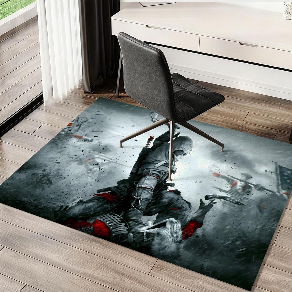 Tappetino per Pavimento per Fan del Gioco Assassins-Creeds Morbido Spesso Assorbente Antiscivolo Camera da Letto Soggiorno Zerbino Decorazione per la Casa Tappeti in Flanella