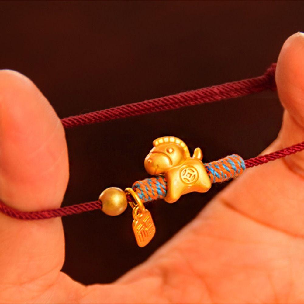 2026 2026 Horse Year Lucky Pony Red Rope New Year Hand Rope Fortune Bracelet Decoration