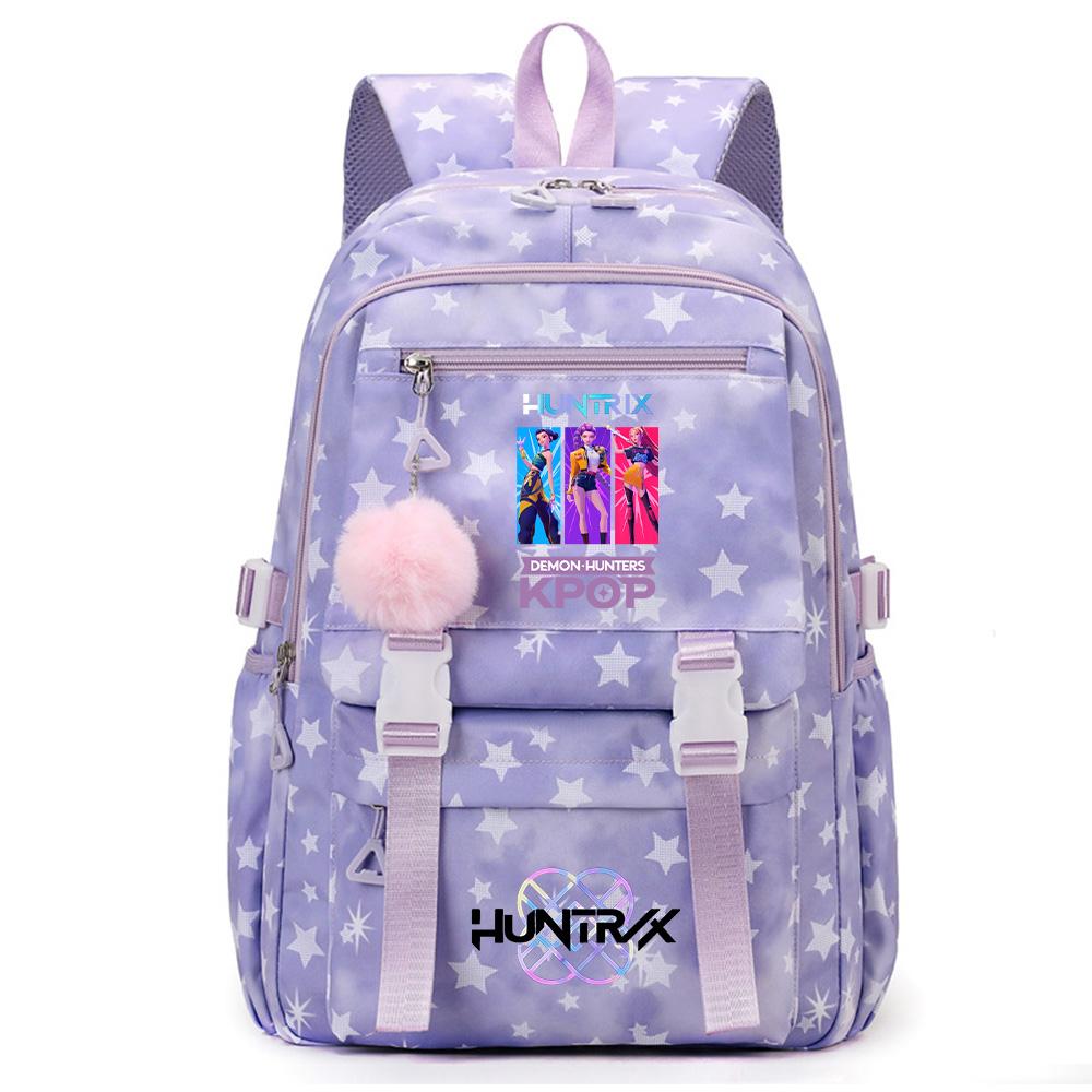 Cute Anime K-Pop Demon Hunters Printed Backpack for Teenager Student Girl Boy Bookbag Schoolbag Large Capacity Waterproof Travel Bag Gift Rucksak
