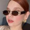 Retro Metal Oval Sunglasses Street Style Bicycle Riding Fashion Outdoor Sunscreen Cross-Border Eyewear Unisex Accessories