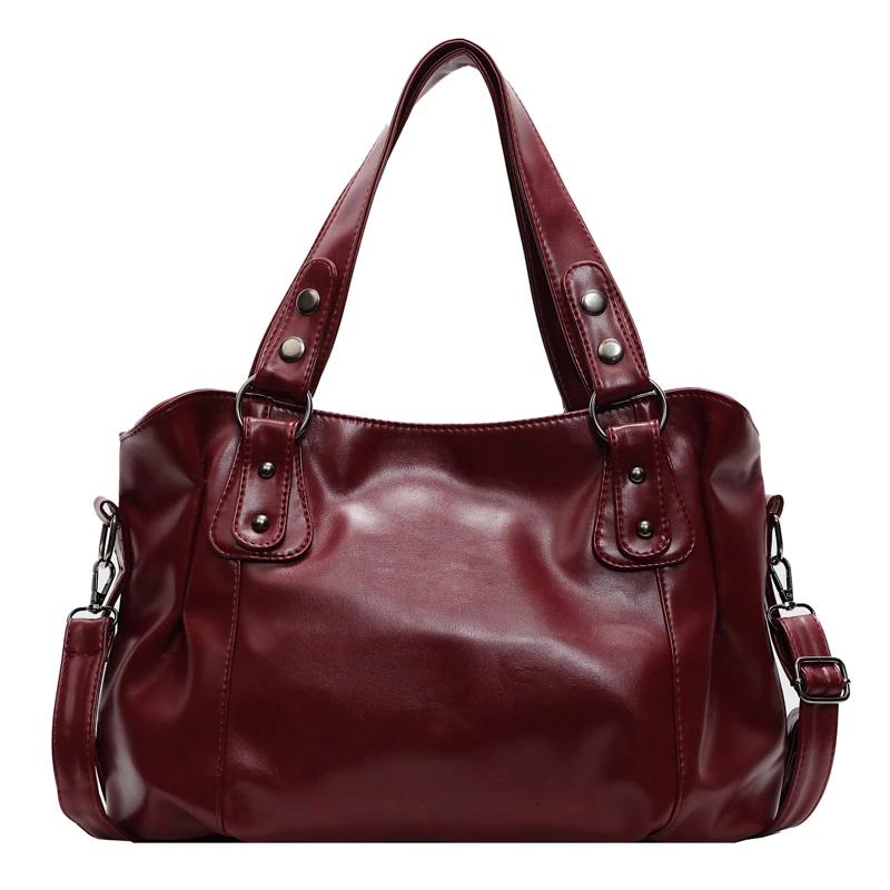 Large Capacity PU Shoulder Bag Rivet Buckle Thread Solid Casual Tote Crossbody Bag 2025 Hot Sale Bags for Women Bolsas Femininas