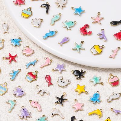 10 Stück DIY Edelstahl Öl Tropfen Anhänger Meeres Serie Anhänger Zubehör