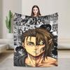 Anime Attack On Titan Blankets  Camping Flannel Throw Blanket For Outdoor Soft Custom Quality Bedspread Gift