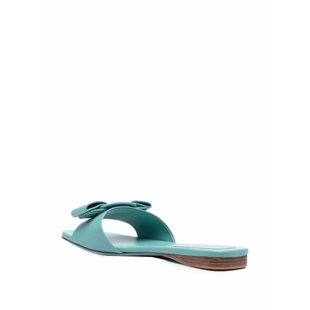 Salvatore Ferragamo Ferragamo Embossed Bow Detail Sandals Blue