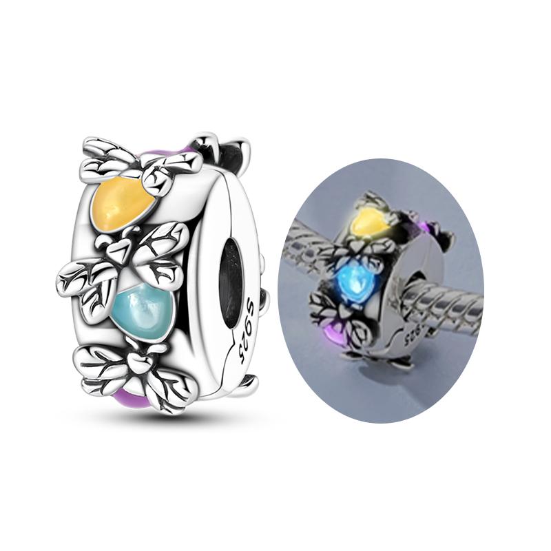 Charms 925 Silver Golden Lucky Star Ballet Shoe Heart Bead Pendant Charms Fit Bracelet Necklace Womens Jewelry