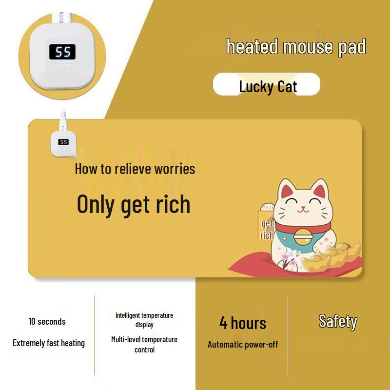 

Lucky Cat Heated Desk Mat with Temperature Control