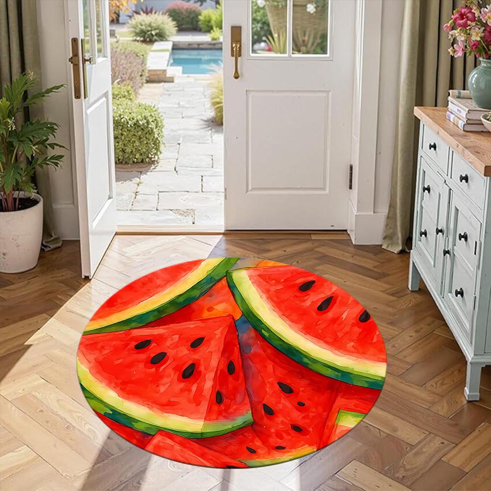 Fruit Round Office Rug Perfect for Balcony Study room Foyer Game Room Antislip Round Carpet Anime Office Decor Perfect Gift for Friends Family