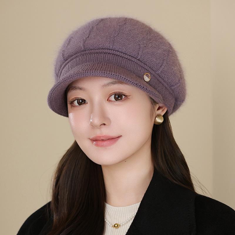 Women Autumn and Winter New Models In The Elderly Rabbit Fur Warm Knitted Cap Outdoor Riding Cold Hat