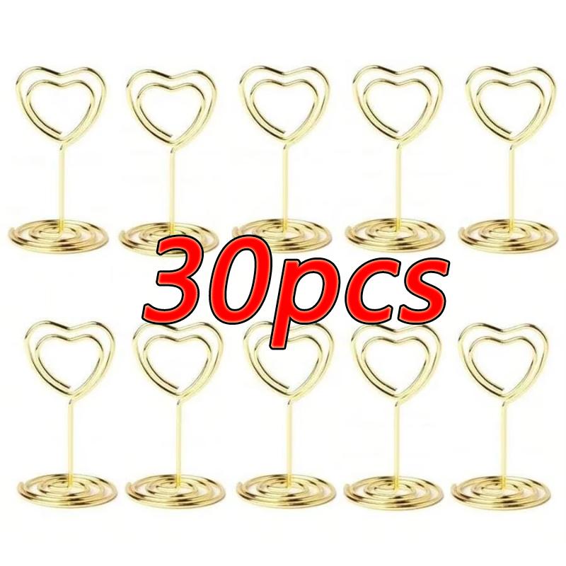 10-50pcs Mini Place Card Holder Wedding Table Number Holders Table Card Holders Party Heart Shaped Table Sign Photo Holder