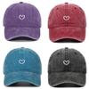 Embroidered Heart Cotton Baseball Cap With Curved Brim For Casual Outdoor Wear