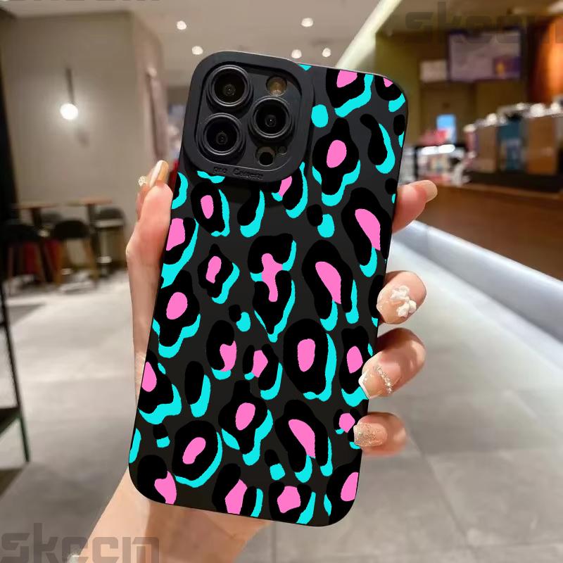 Case For Samsung Galaxy A15 A35 A54 A55 S25 S24 S23 S22 S21 S20 Ultra Plus FE Colorful Leopard Pattern Silicone Soft Phone Cover