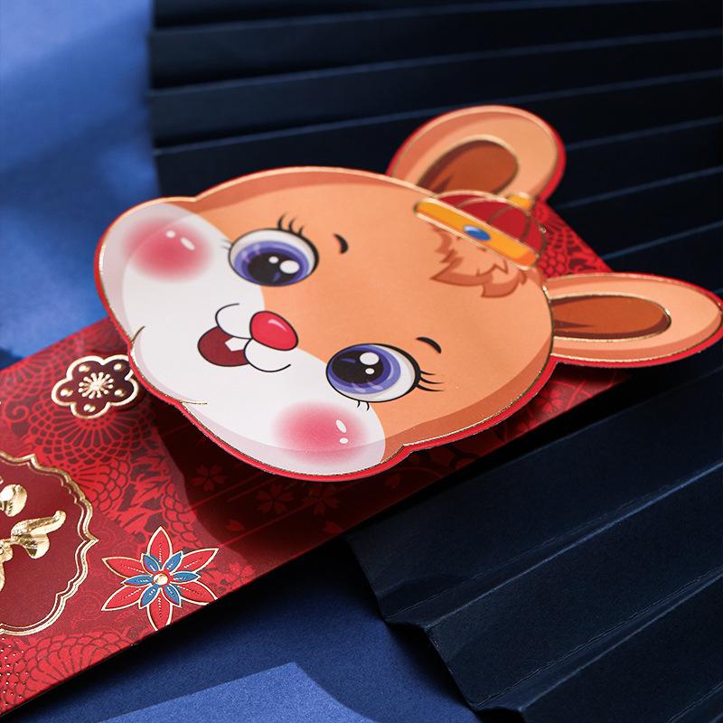 8PCS Chinese Red Envelopes Chinese New Year Rabbit Year Lucky Money Envelopes Red Pockets Spring Festival Hong Bao Envelopes