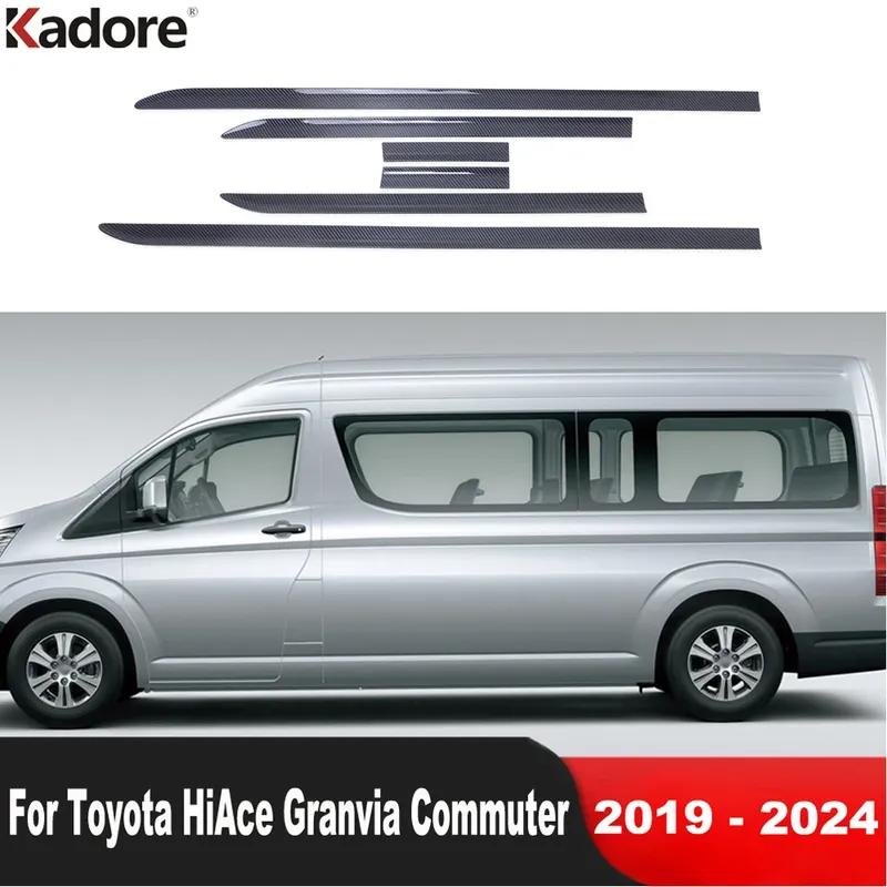 For Toyota HiAce Granvia Commuter -   2024 Carbon Car Side Door Body Trim Door Panel Streamer Strip Accessories