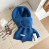 Gestrickter Schal Damen Wolle Winter Warme Schals Helles Einfarbiges Design Verdickter Schal Weicher Kaschmir-Pashmina Hals