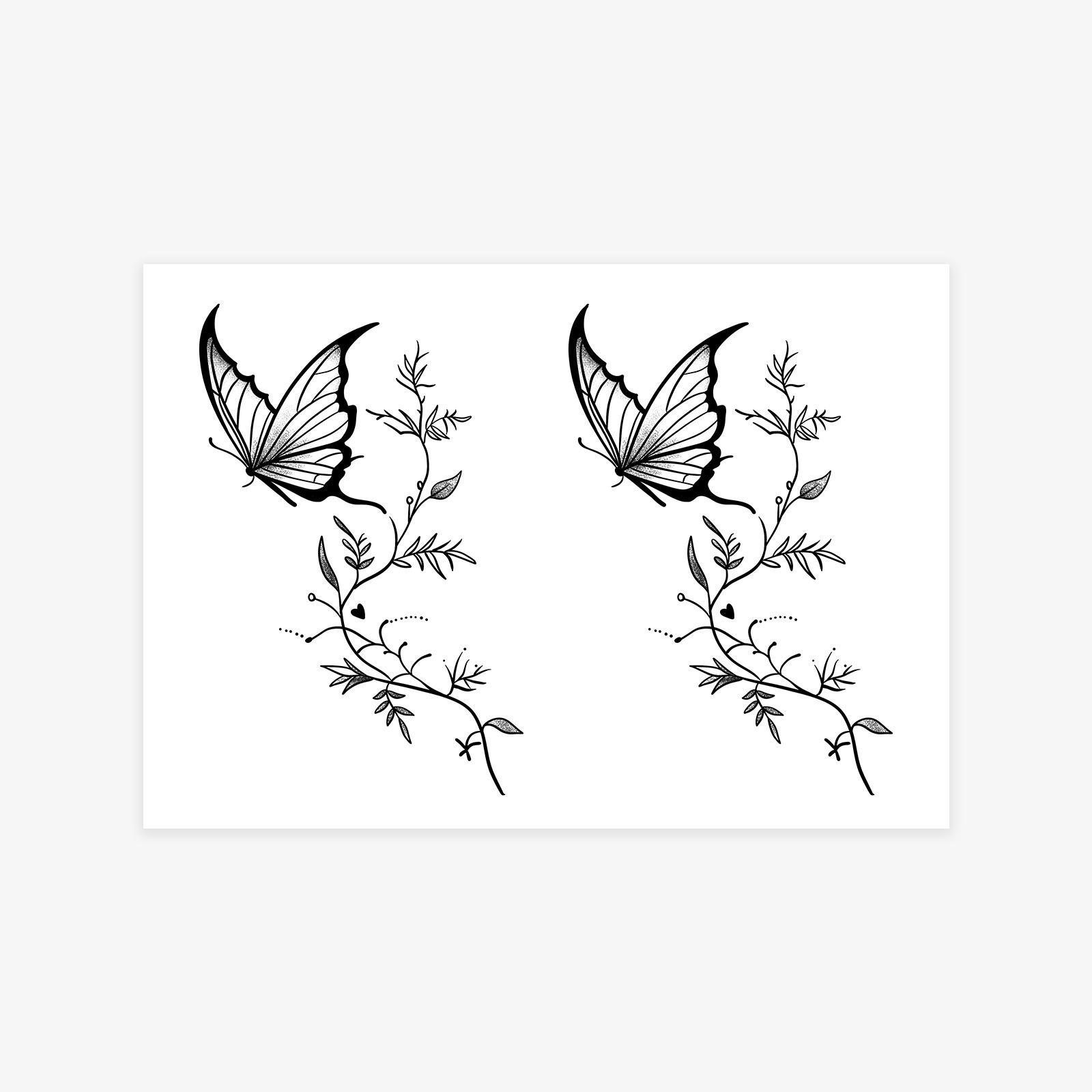 High-End Sense Of Simplicity And Elegance Butterfly Wicker Arm And Ankle Tattoo Sticker 10*7