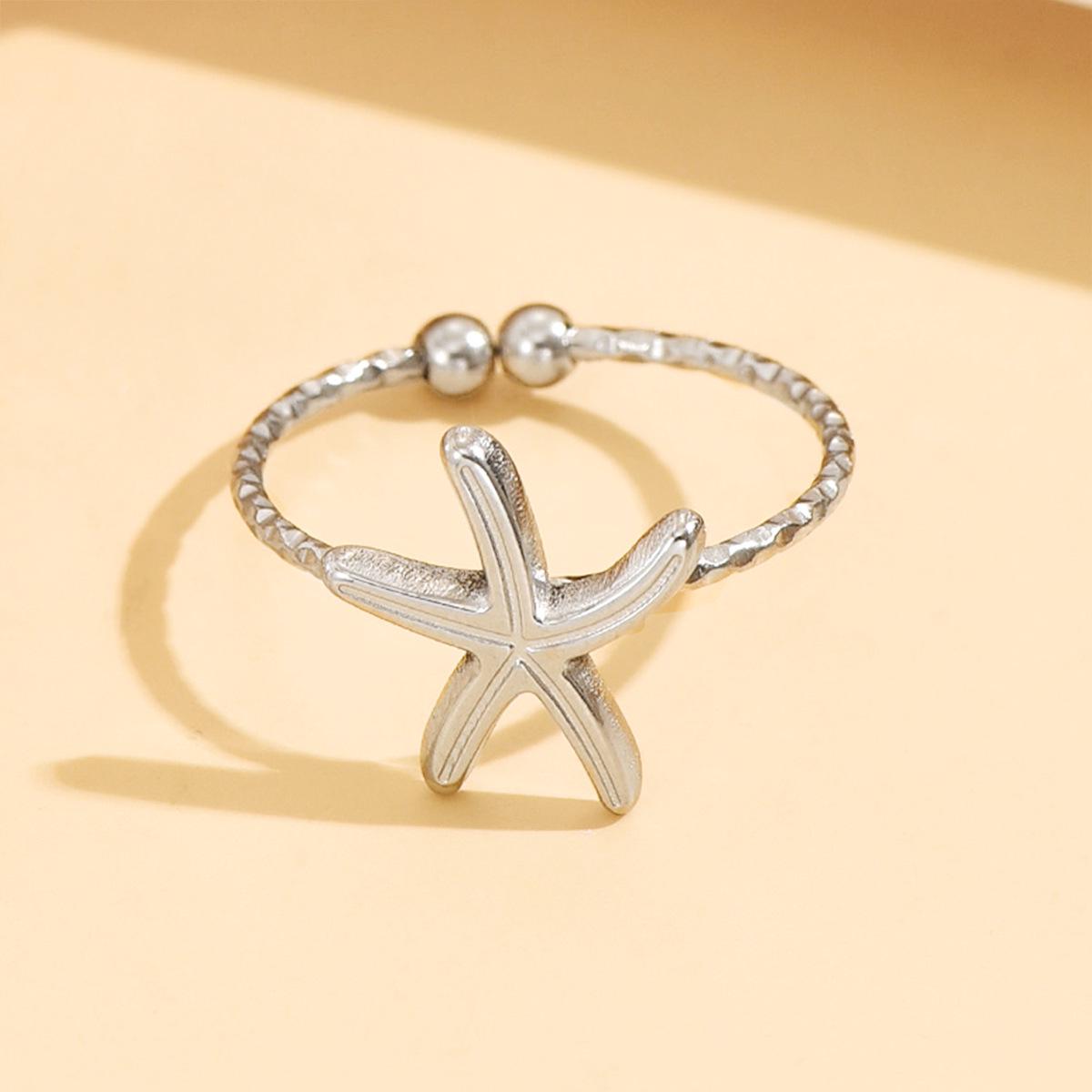 Stainless Steel Starfish Ring: Women s Vacation Style Marine Life Jewelry
