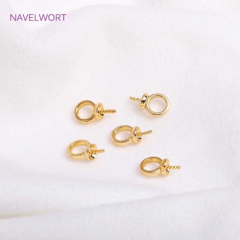 18K Gold Plated Bail Caps Beads Accessories End Caps Beads Pendants Connectors Fit Pearls Beads DIY Jewelry Making