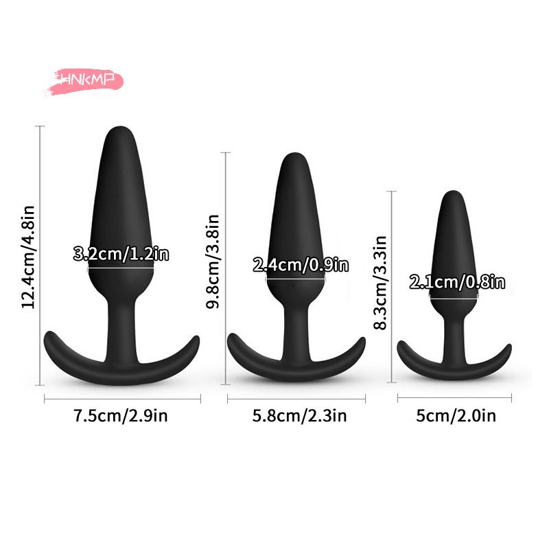 Soft Silicone Anal Plug 3 Sizes Butt Plug Bullet Vibrator Stimulator Adult Sex Toy for Men/Women Anal Prostate Massager for Gay