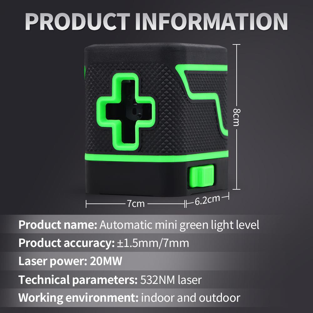 vr Rechargeable 2 Lines Vertical Horizontal Line Cross Green Light Level Tools