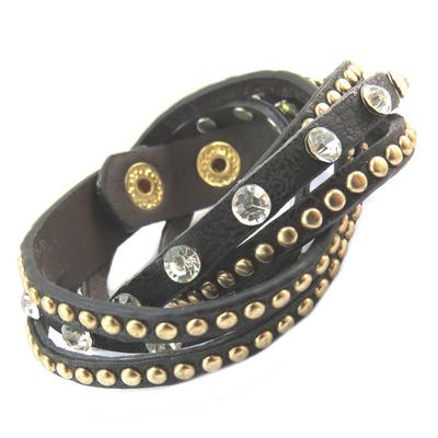 [P3620] - Schwarzes und goldenes Designer-Armband „Scarlett“
