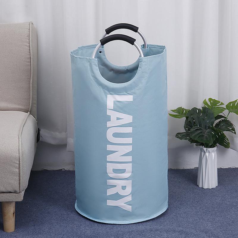 Large Round Printed Laundry Basket - Oxford Cloth Home Storage