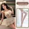 Meinaier Temptation Lace Camisole Nightdress: Sexy, See-Through, Cutout Design with Tie-Up Closure
