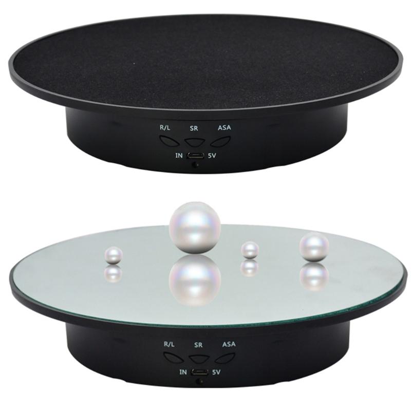 90/180 Degree Electric Rotating Display Stand Shop Display Turntable Mirror Spinning Base for Photography Products Shows
