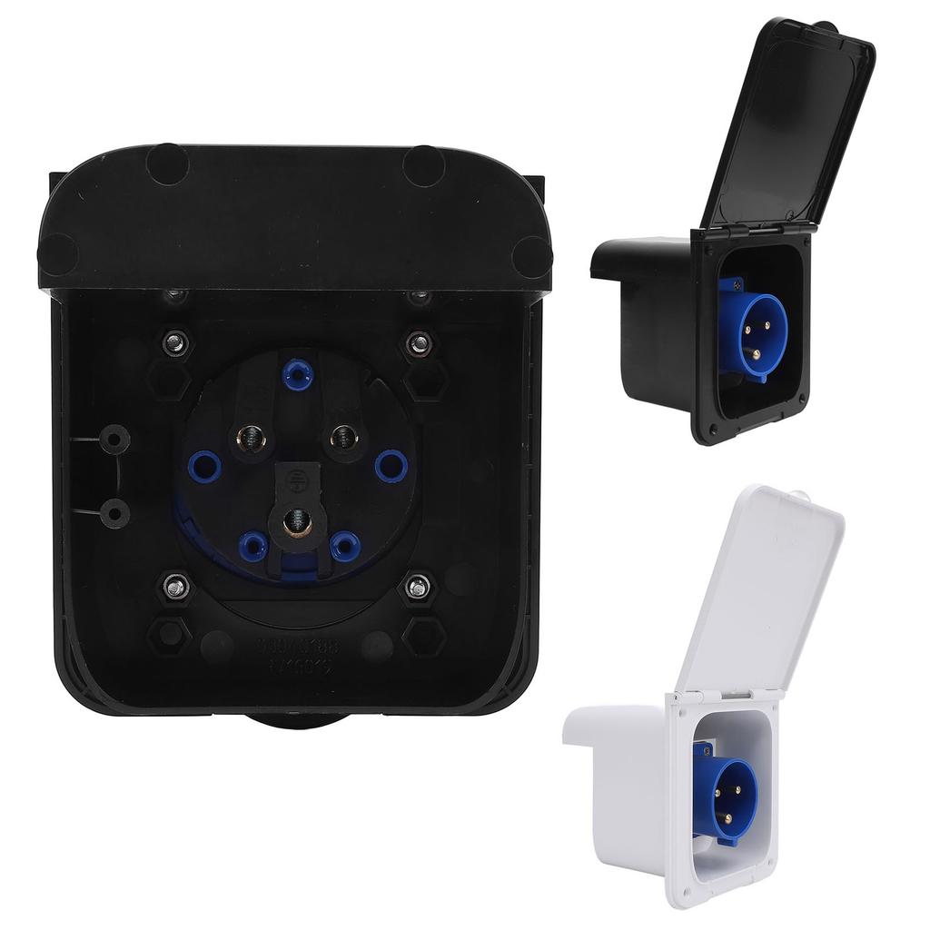 Trailer Power Inlet RV Power Inlet Socket 3 Pin 32A Flush Mount Water Resistant Shore Power Receptacle for Motorhome Trailer