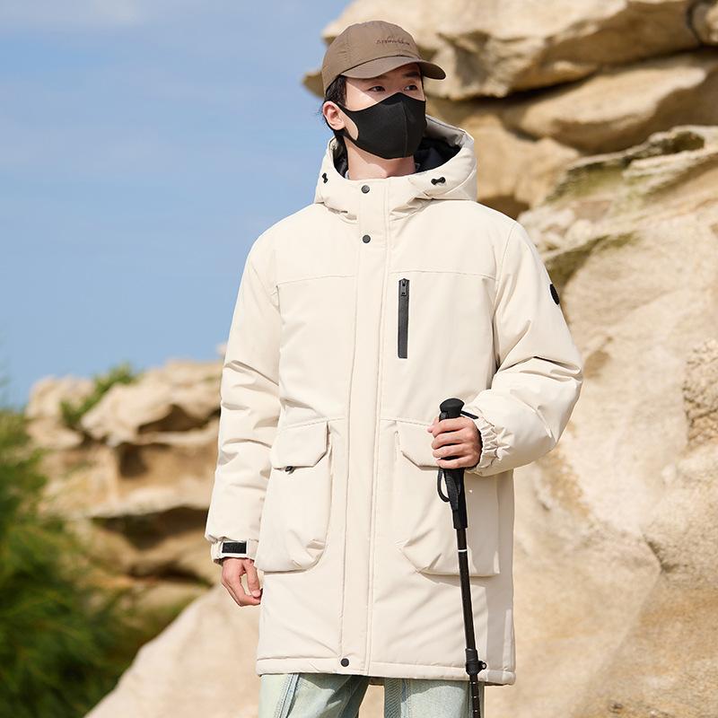 

New Autumn and Winter Men and Women Same Hooded Peak Skiing Outdoor Warm Mid-length Cotton Jacket Long Skiing Suit S