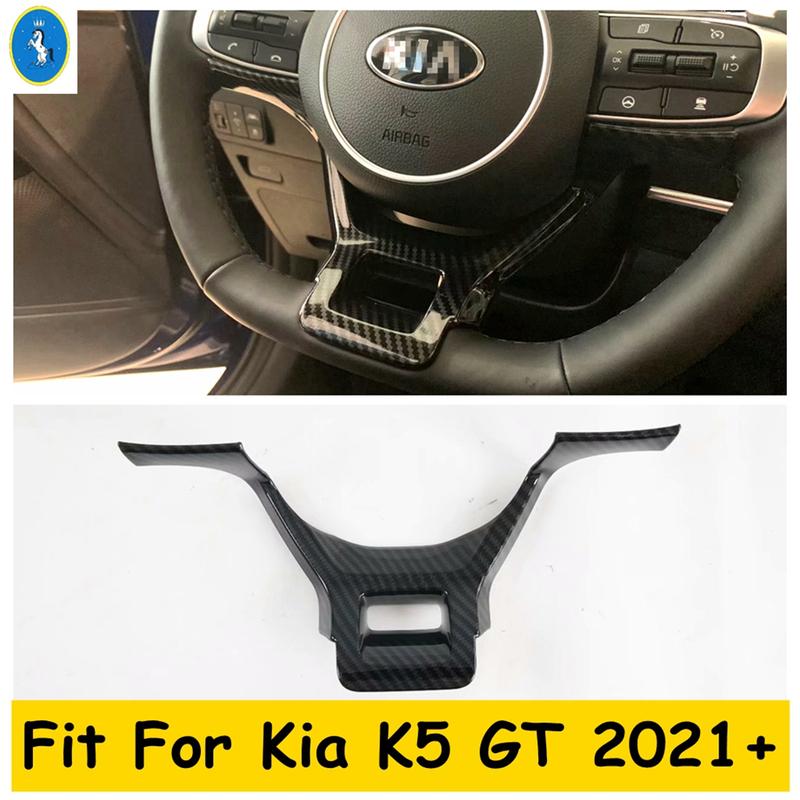 Накладка на панель рамки рулевого колеса для KIA Optima / K5 GT - 2025, вид карбонового волокна, аксессуары для интерьера