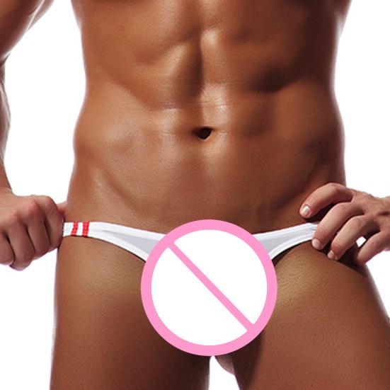 Breathable Seamless Ice Silk Men Briefs U Convex Low Waist Thong for Inside Wear