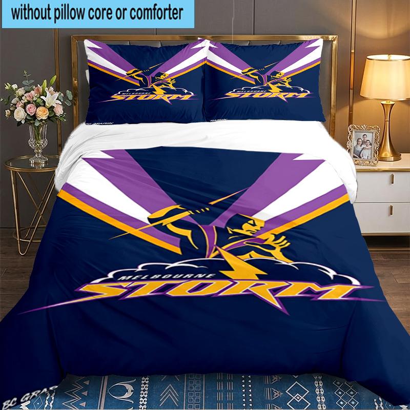 Melbourne Storm Team 3PCS Bedding set,Ideal for 1pc Duvet Cover And 2pcs Pillowcases Perfect for Fan gift,Ideal for Bedroom, Dormitory