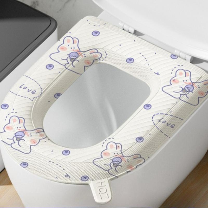 Waterproof Non-Slip Toilet Seat Cushion - Foam Silicone Material Universal Size Washable All Year Round Home Bathroom Essential