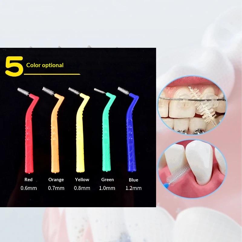 20Pcs 0.6-1.2Mm L Shape Interdental Brush With Box Orthodontic Dental Tool Teeth Cleaning Toothpick Oral Hygiene Dental Flosser