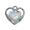 Crystal Heart-shaped Pendant Beads Rhinestone Love Heart Charm for DIY Keychain Necklace Earrings Accessories Crafts
