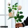 New 3-head moisturizing rose simulation flower wedding home living room decoration ornament