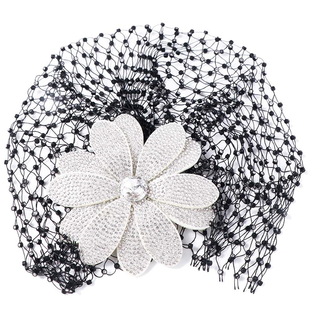 Black Bridal Veils Flower Wedding Headwear French Style Bride Head Net  Hair Jewelry