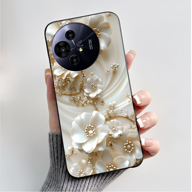 Case For TCL 50 Pro NxtPaper 5G Phone Case Luxury Fashion Butterfly Flower Black Soft TPU Silicone Shockproof Cover Casing Shell